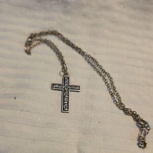 Silver Cross Pendant Necklace